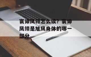 寰谛凤翎怎么读？寰谛凤翎是旭凤身体的哪一部分