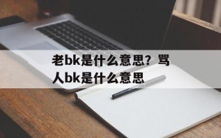 老bk是什么意思？骂人bk是什么意思