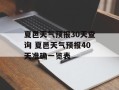夏邑天气预报30天查询 夏邑天气预报40天准确一览表