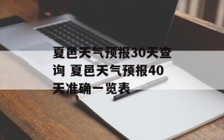 夏邑天气预报30天查询 夏邑天气预报40天准确一览表