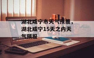 湖北咸宁市天气预报，湖北咸宁15天之内天气预报