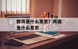 群岚是什么意思？岚语是什么意思