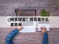 核实拼音？核实是什么意思啊