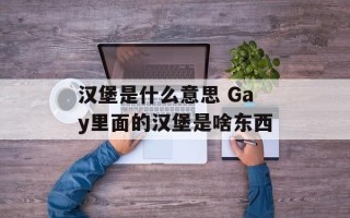 汉堡是什么意思 Gay里面的汉堡是啥东西
