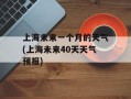 上海未来一个月的天气(上海未来40天天气预报)