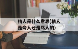 精人是什么意思(精人是夸人还是骂人的)