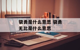 骁勇是什么意思 骁勇无比是什么意思