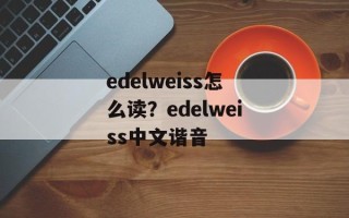 edelweiss怎么读？edelweiss中文谐音