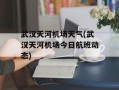 武汉天河机场天气(武汉天河机场今日航班动态)