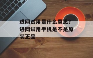 进网试用是什么意思？进网试用手机是不是原装正品