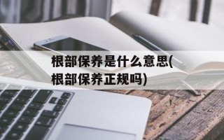 根部保养是什么意思(根部保养正规吗)