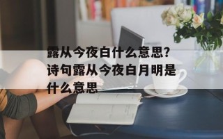 露从今夜白什么意思？诗句露从今夜白月明是什么意思