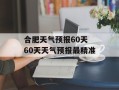 合肥天气预报60天 60天天气预报最精准