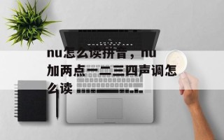 nu怎么读拼音，nu加两点一二三四声调怎么读