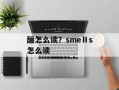 酾怎么读？smeⅡs怎么读