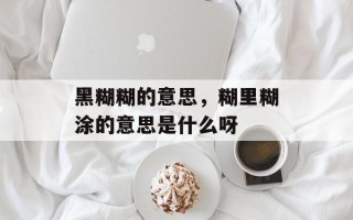 黑糊糊的意思，糊里糊涂的意思是什么呀