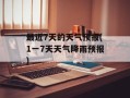 最近7天的天气预报(1一7天天气降雨预报)