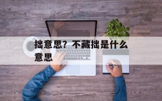 拙意思？不藏拙是什么意思