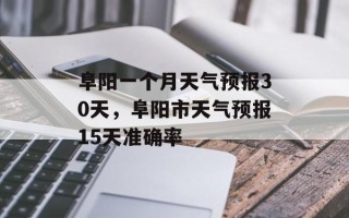 阜阳一个月天气预报30天，阜阳市天气预报15天准确率