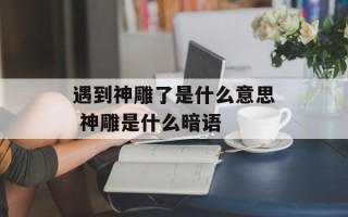 遇到神雕了是什么意思 神雕是什么暗语