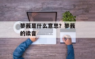 蓼莪是什么意思？蓼莪的读音