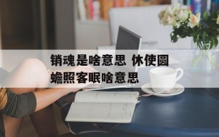 销魂是啥意思 休使圆蟾照客眠啥意思