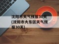 沈阳市天气预报30天(沈阳市大东区天气预报30天)