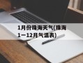 1月份珠海天气(珠海1一12月气温表)