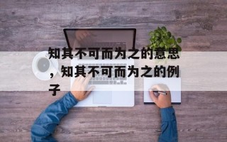 知其不可而为之的意思，知其不可而为之的例子